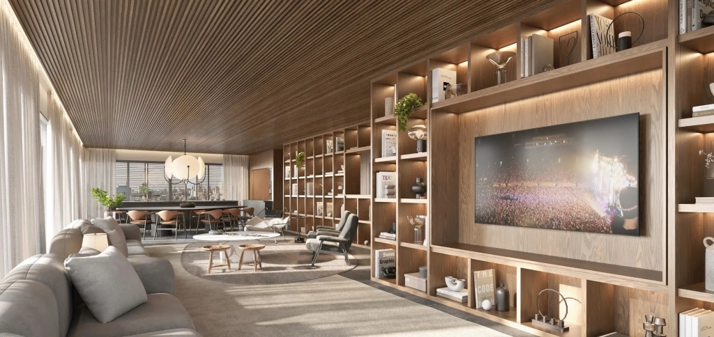 Living principal do apartamento 288m² Ayya Jardins SKR – 4 suítes Jardins SP