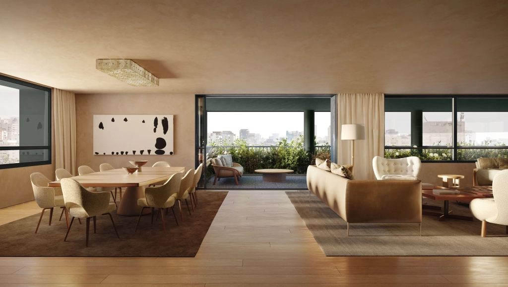 Sala de estar opção 580m² PJM 923 Toca55 – Isay Weinfeld Jardins São Paulo