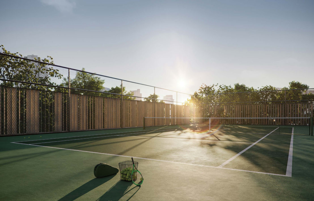 Quadra de tênis com medidas ATP do condomínio Autor Jardins – Jardins São Paulo