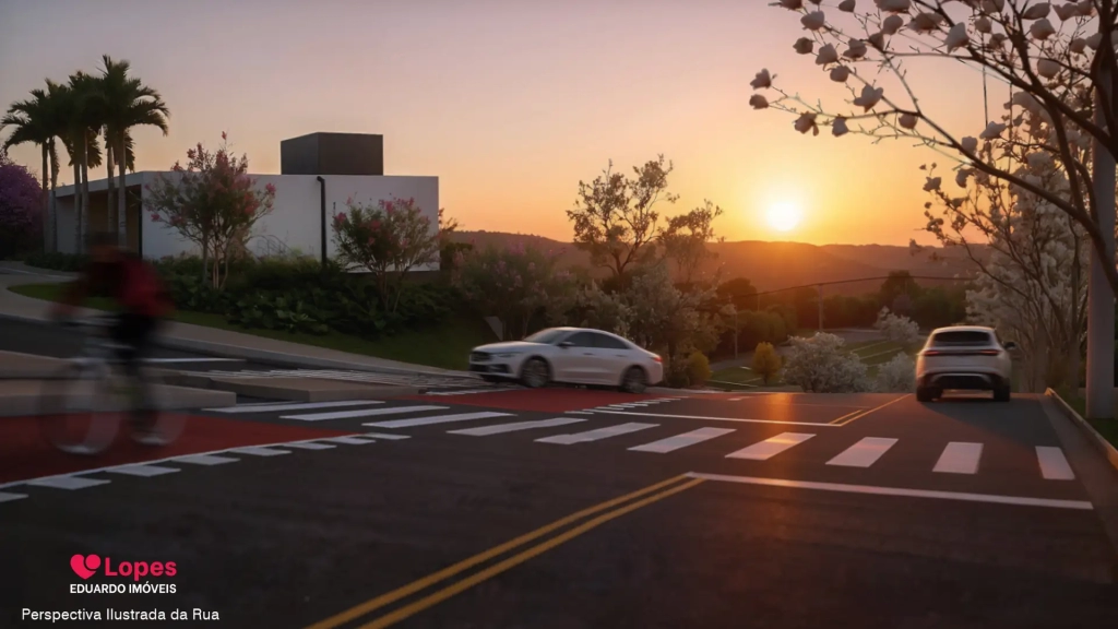 Vista aérea das ruas internas do loteamento fechado Origem Mogi Aruã