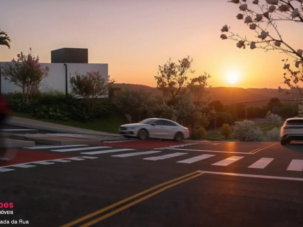 Vista aérea das ruas internas do loteamento fechado Origem Mogi Aruã