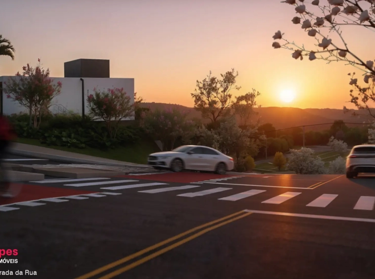 Vista aérea das ruas internas do loteamento fechado Origem Mogi Aruã