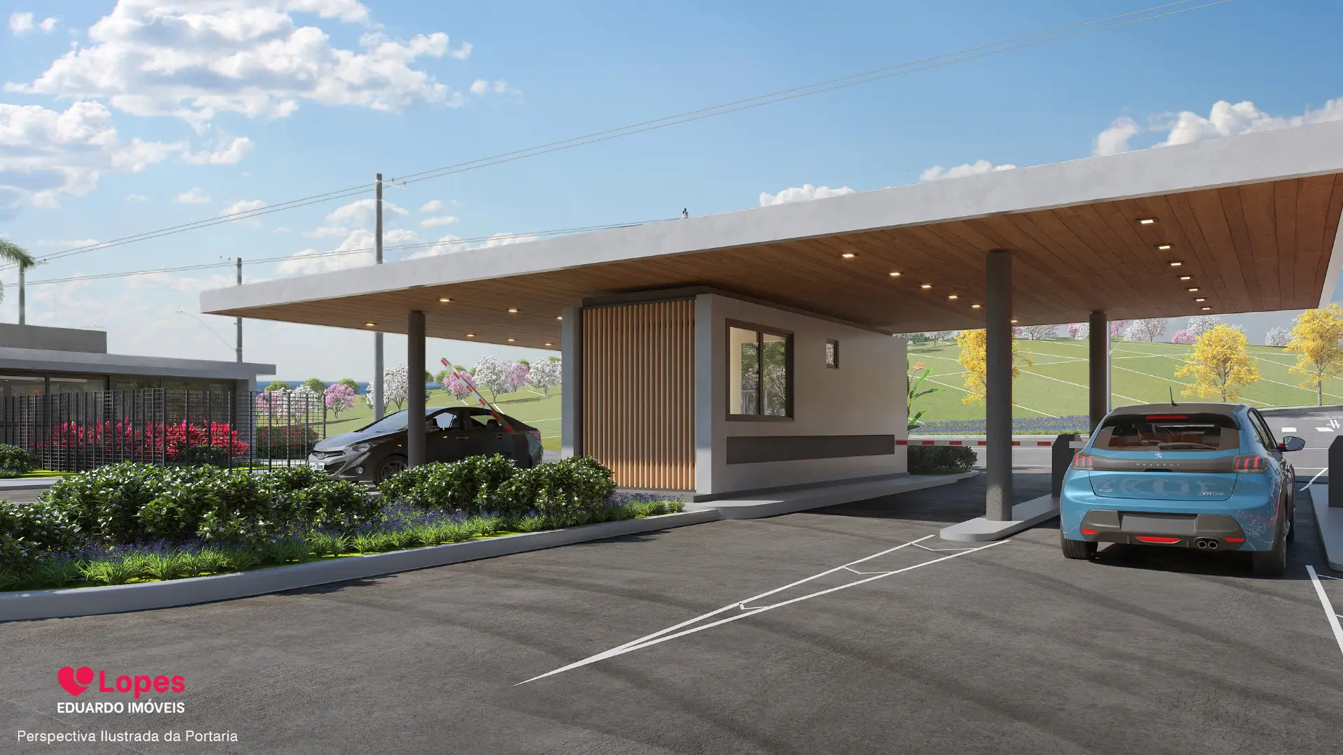 Portaria do Condomínio Fechado Origem Mogi – lançamento de lotes em Mogi das Cruzes