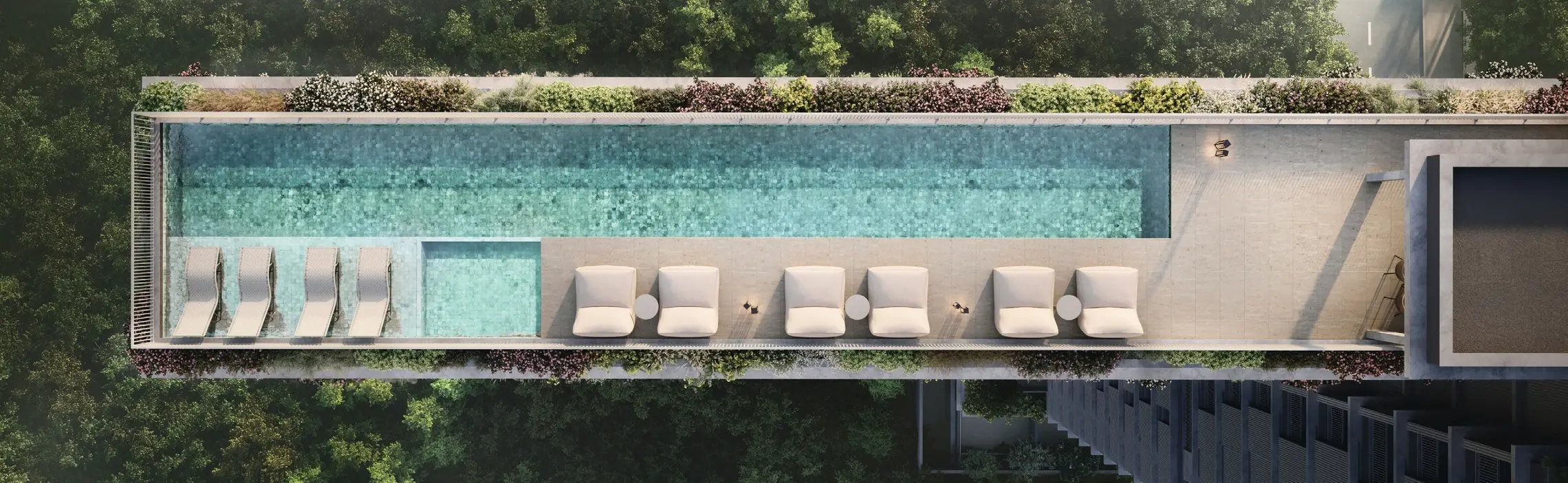 Piscina com raia 25m no rooftop do 1800 Oscar Pinheiros – Benx Pinheiros SP