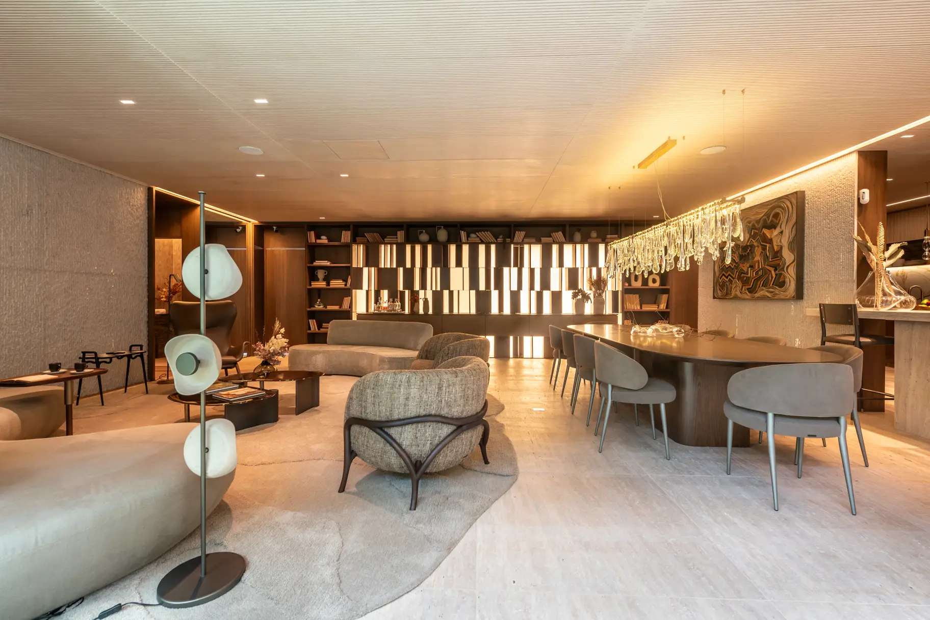 Living do Altitude Jardins por Artefacto – REM Construtora Aflalo Gasperini Jardins SP