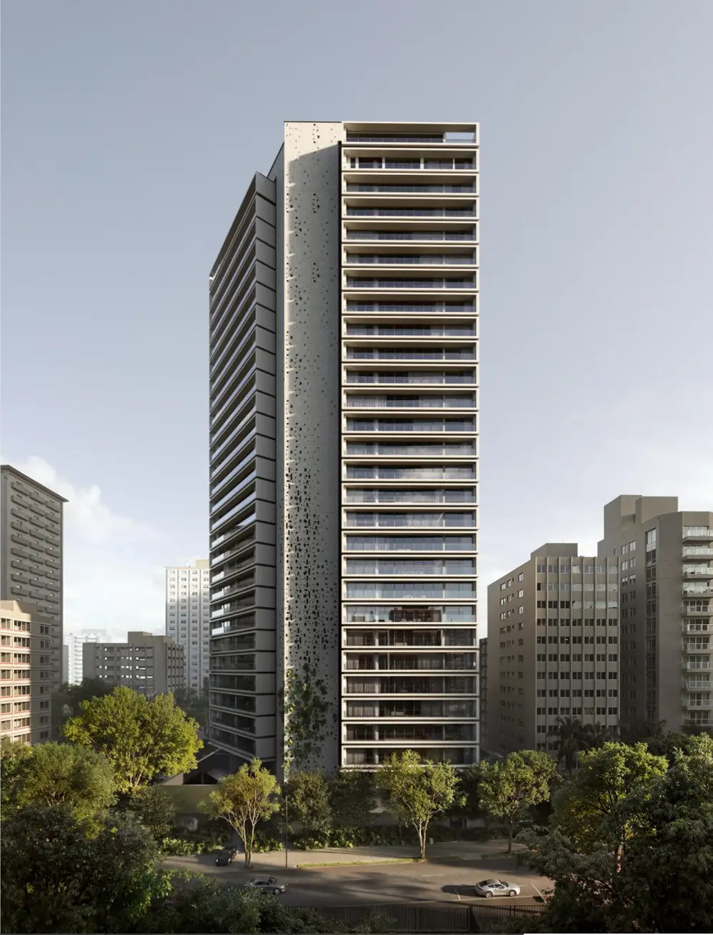 Fachada diurna do Enora Jardins – Rua Padre João Manuel 359, Jardins, São Paulo