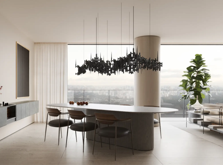 Sala de estar do Enora Jardins – interiores Jader Almeida Padre João Manuel