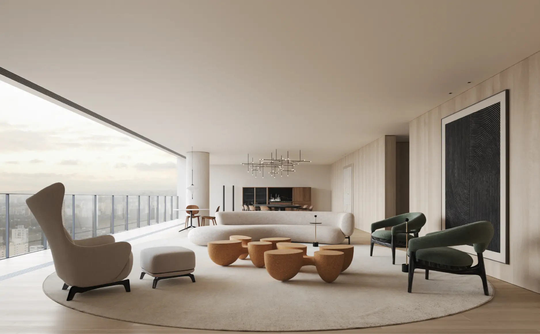 Living 400m² do Enora Jardins – sala ampla design Jader Almeida Jardins SP