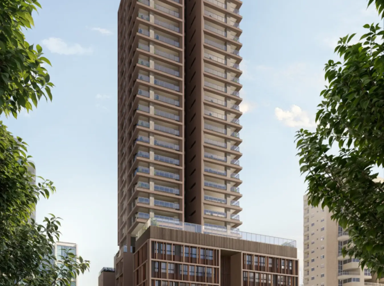 Vista externa do Matice João Moura – Plaenge Hines lançamento Pinheiros São Paulo