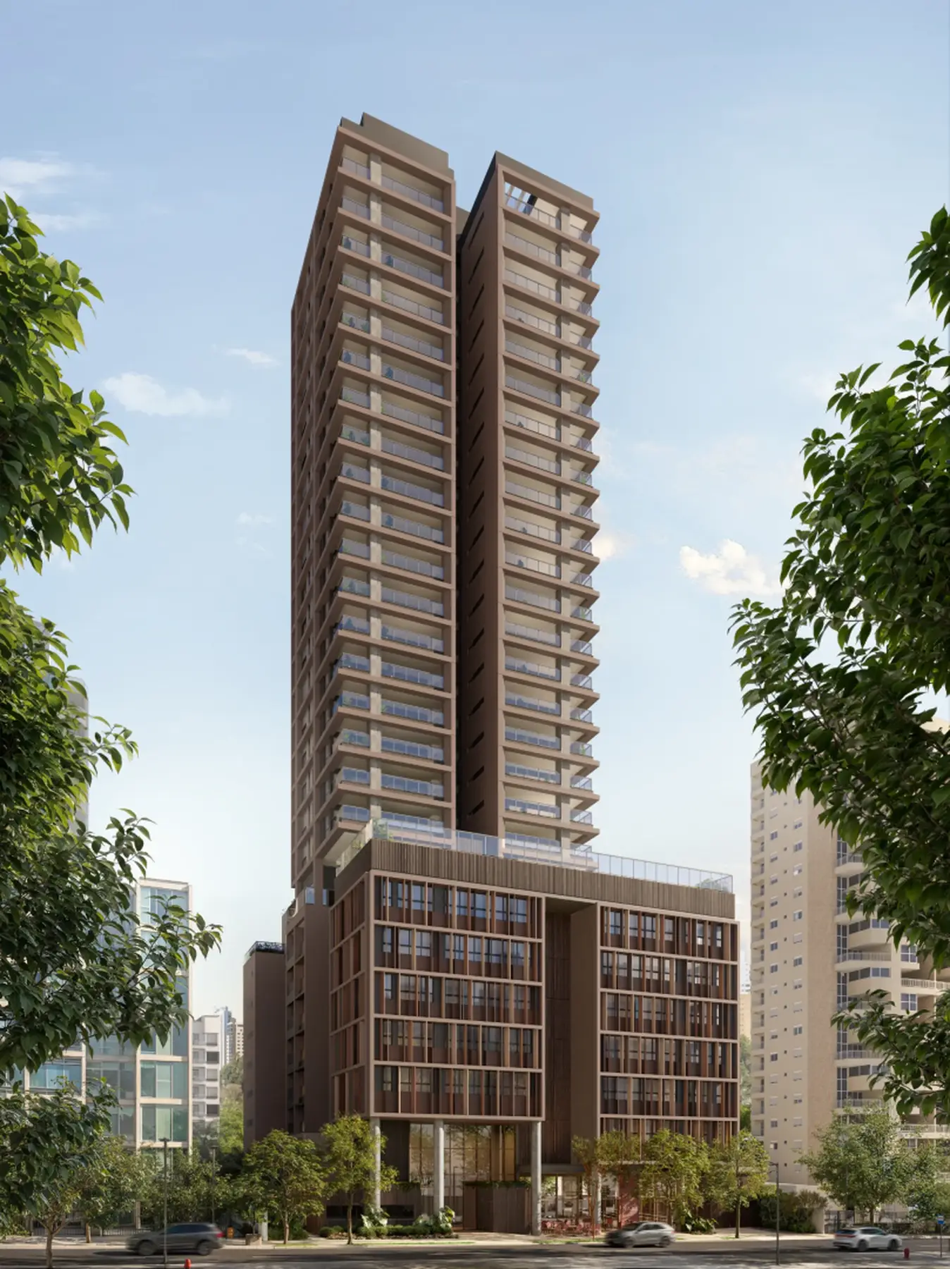 Vista externa do Matice João Moura – Plaenge Hines lançamento Pinheiros São Paulo