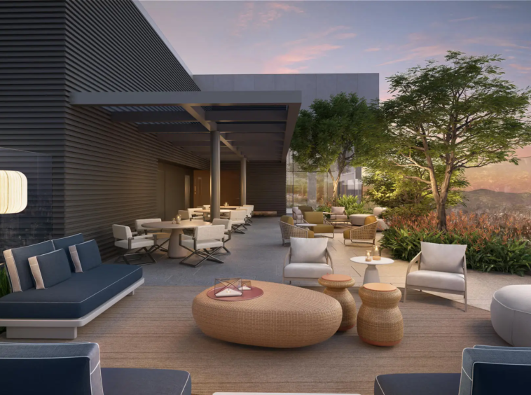 Lounge e salão de festas do Altitude Jardins – Artefacto Jardins São Paulo