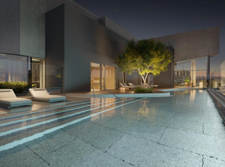 Área de piscina do Altitude Jardins – lazer REM Artefacto Alameda Jaú Jardins