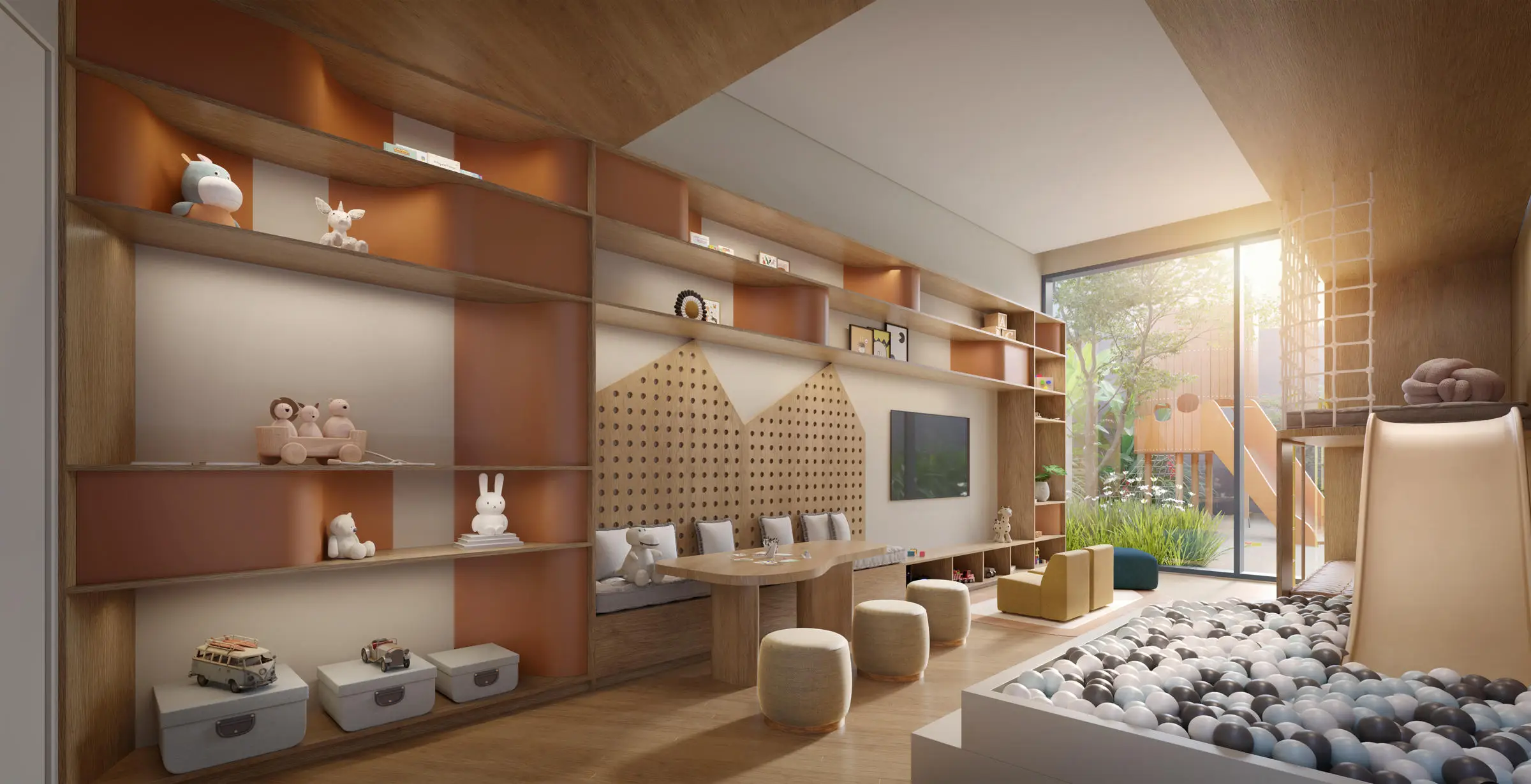 Brinquedoteca indoor do Altitude Jardins por Artefacto – lazer Jardins SP