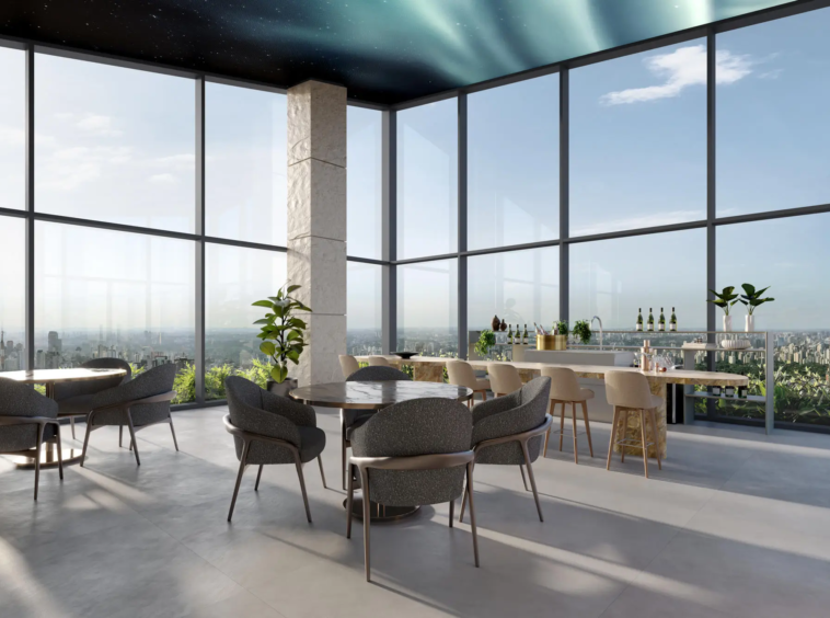Skybar em perspectiva do Altitude Jardins por Artefacto – Jardins São Paulo