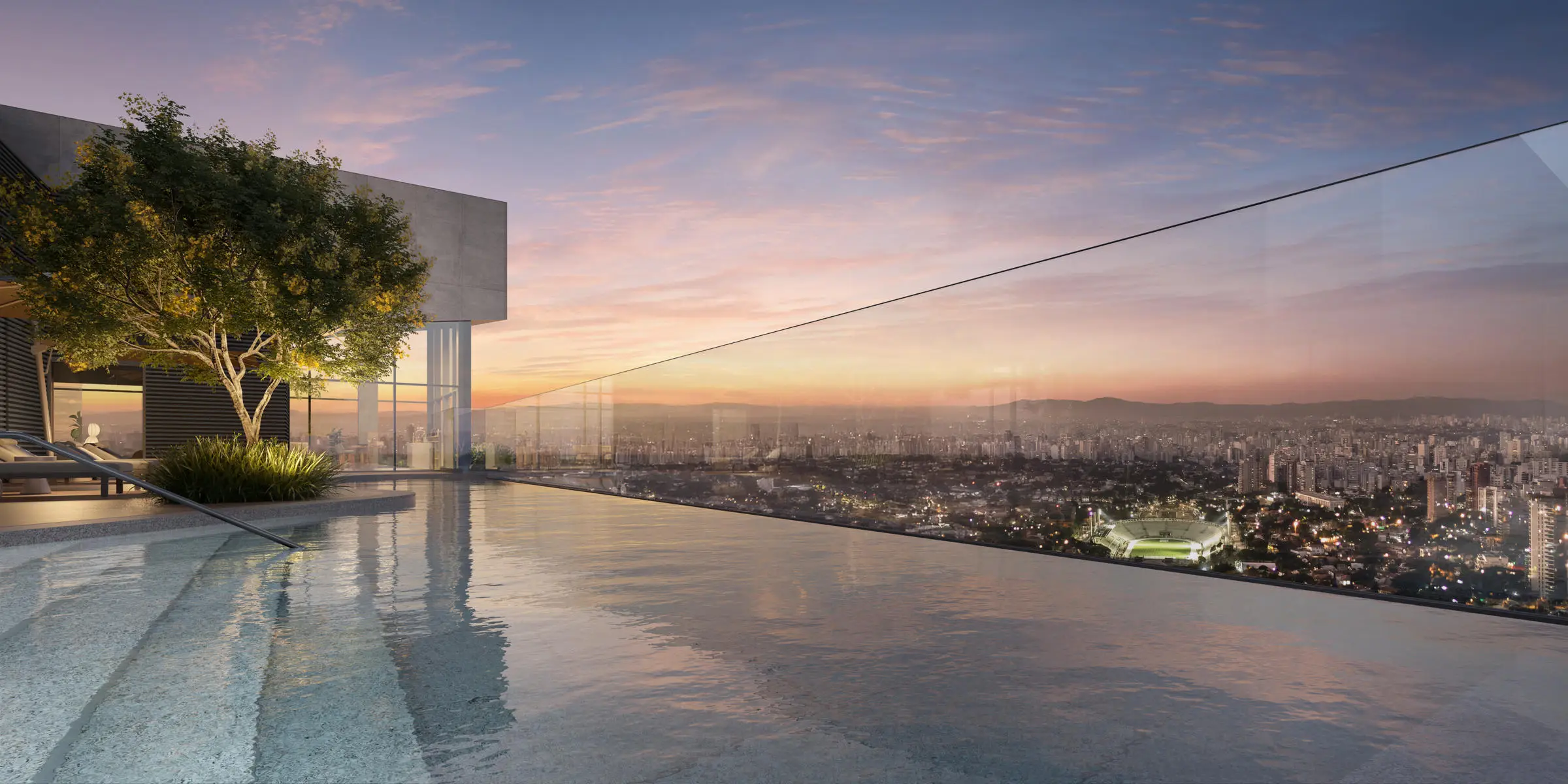 Sky pool em perspectiva do Altitude Jardins por Artefacto – Jardins São Paulo