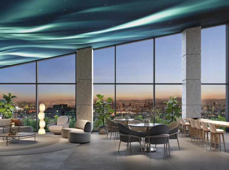Skybar em perspectiva do Altitude Jardins por Artefacto – Jardins São Paulo