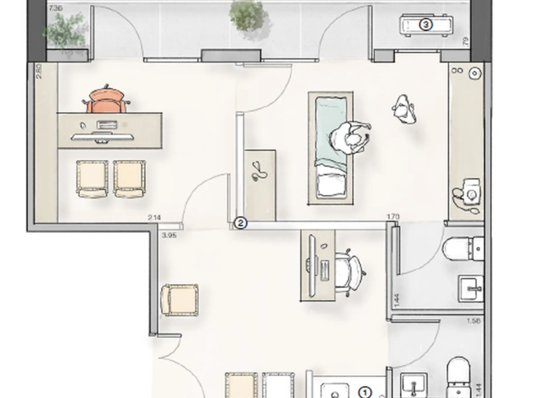 Planta consultório maior 91m² Lumi Idea!Zarvos – clínica equipe Jardins São Paulo