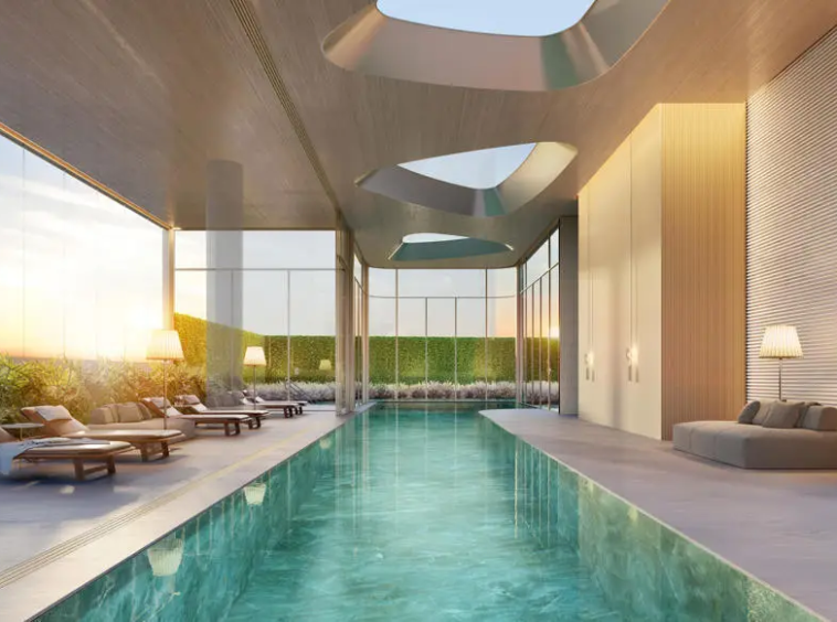 Piscina coberta 8º pavimento Epic Jardim Europa – lazer Cyrela J. Safra SP