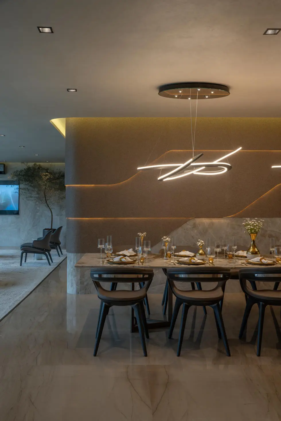 Sala de jantar do decorado Epic Jardim Europa – Cyrela Jardim Europa São Paulo