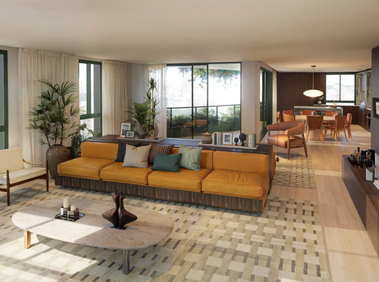 Área social apartamento 171m² do Samanea Idea!Zarvos – Rua Francisco Leitão 144 Pinheiros São Paulo
