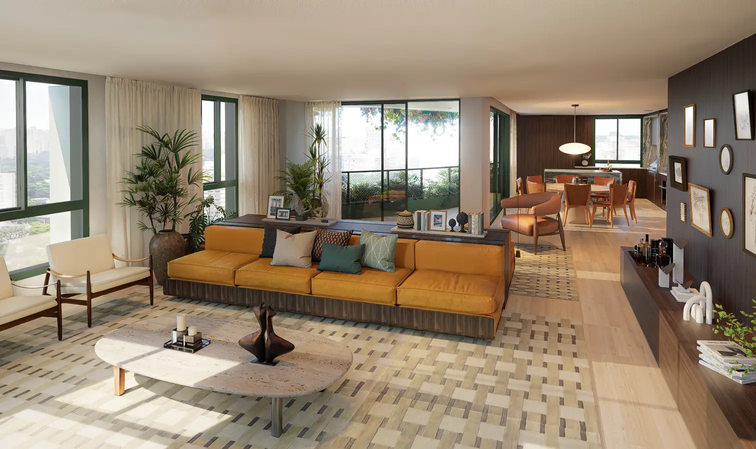 Área social apartamento 171m² do Samanea Idea!Zarvos – Rua Francisco Leitão 144 Pinheiros São Paulo