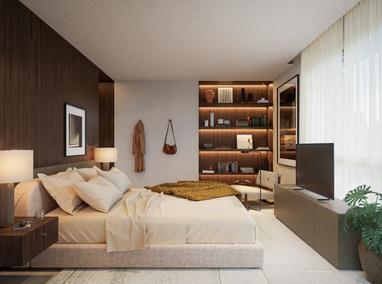 Suíte master do Samanea Idea!Zarvos – apartamento alto padrão Pinheiros SP