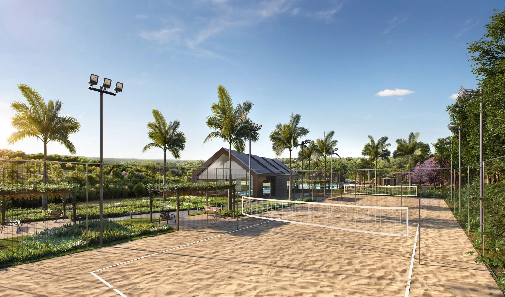quadra de beach tenis do Fazenda Itapety Helbor – Serra do Itapeti Mogi das Cruzes SP