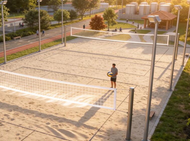 BEach tenis do Reserva Aruã Scopel cercado de área verde no Aruã Mogi das Cruzes SP
