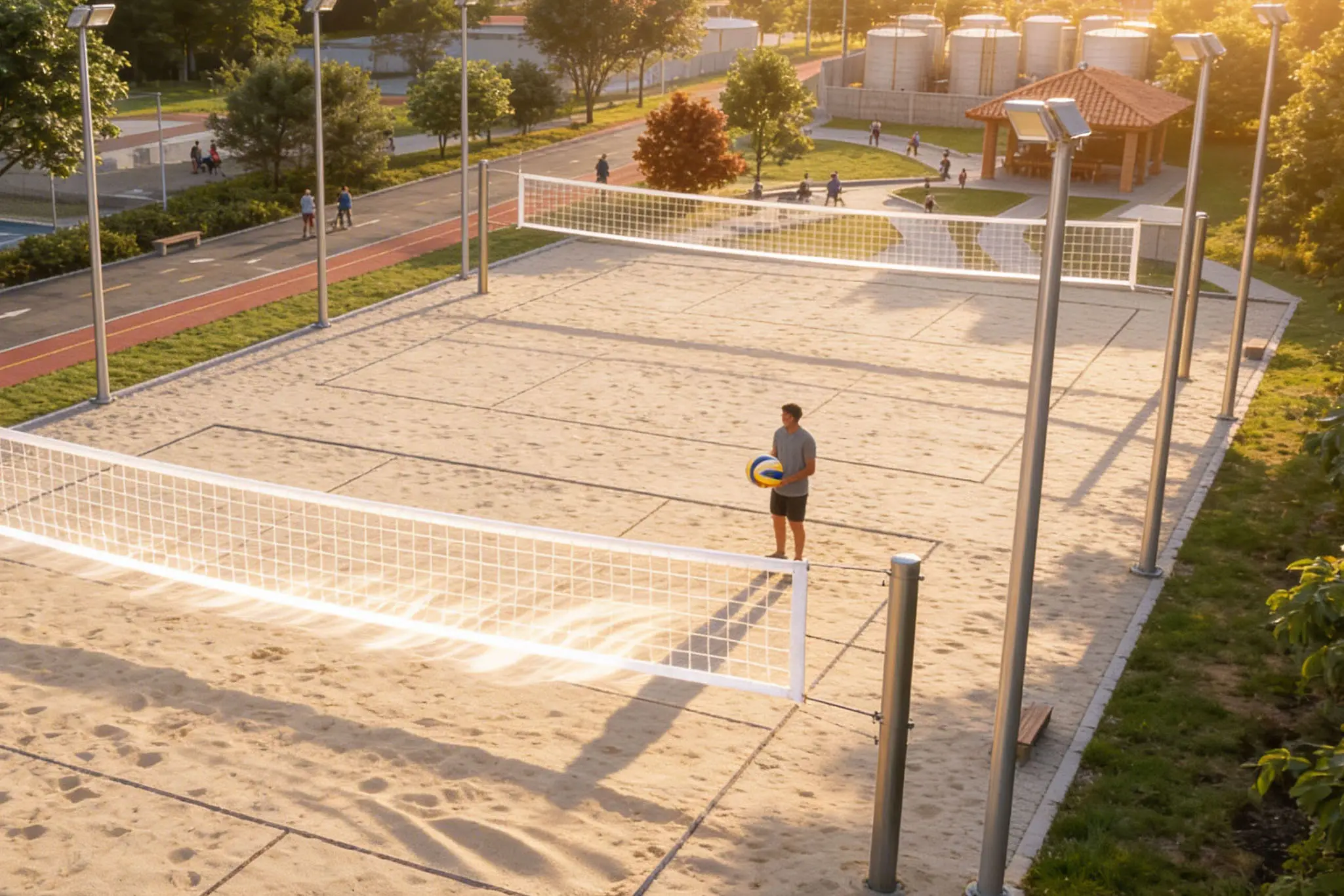 BEach tenis do Reserva Aruã Scopel cercado de área verde no Aruã Mogi das Cruzes SP